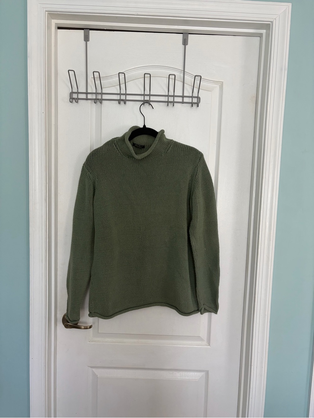 Eddie Bauer Olive Green Knit Turtleneck Sweater